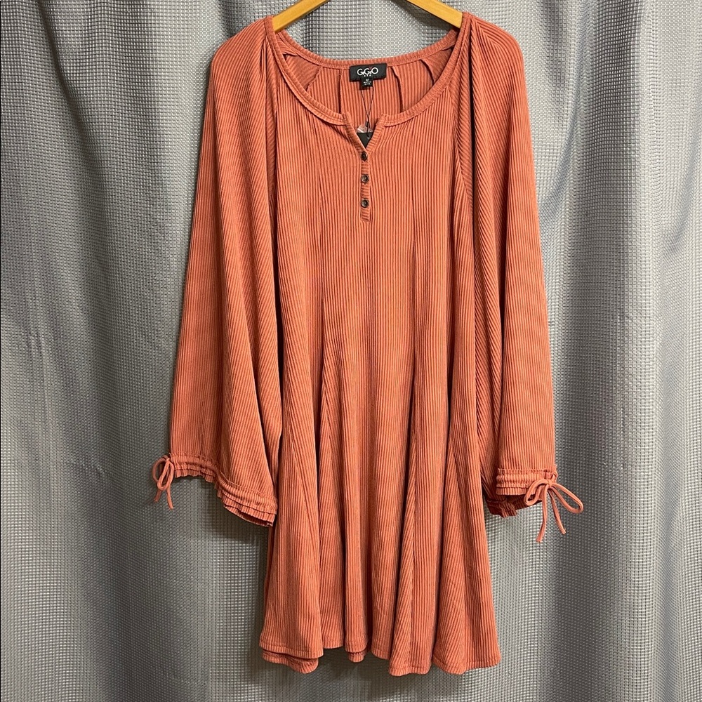 Gigio Terracotta solid knit dress